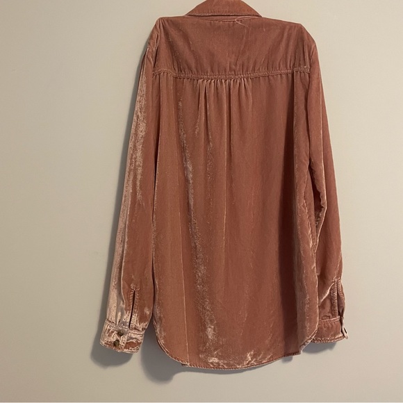 Maeve by Anthropologie Karina Crushed Velvet Button Up Size 2 - Picture 3 of 9
